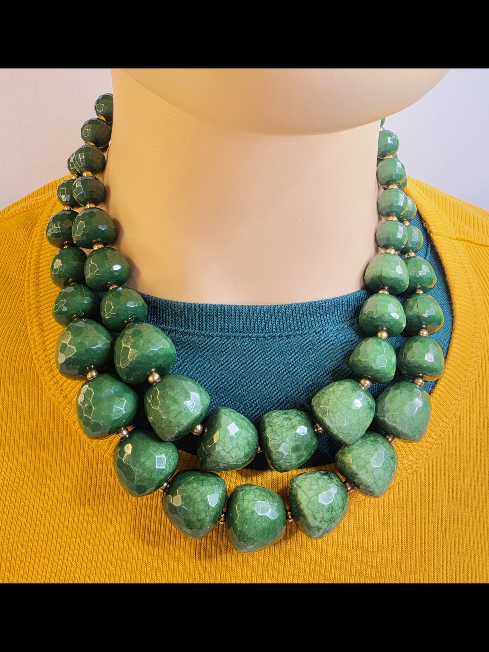 Vintage Faceted Bead Statement Necklace - Women Jewelry